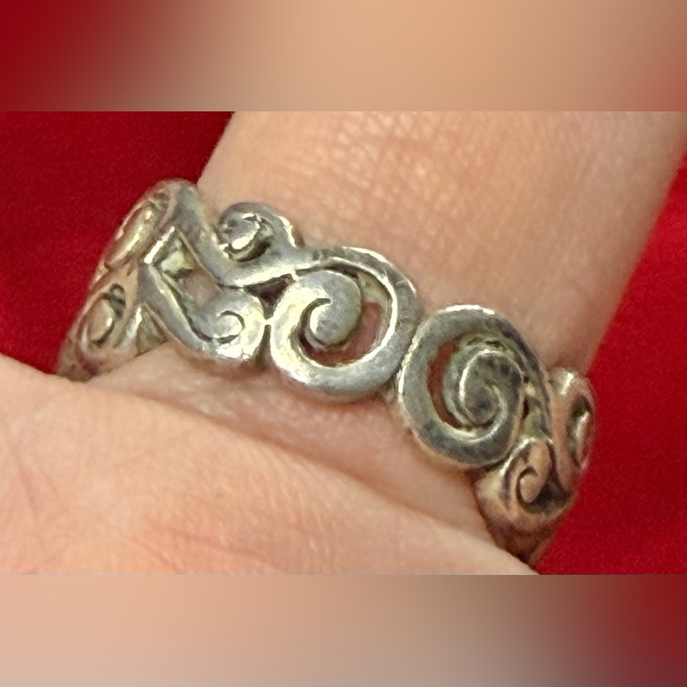 Brighton Sterling Silver 925 Scroll Filigree Ornate Band Ring Size - Picture 2 of 5